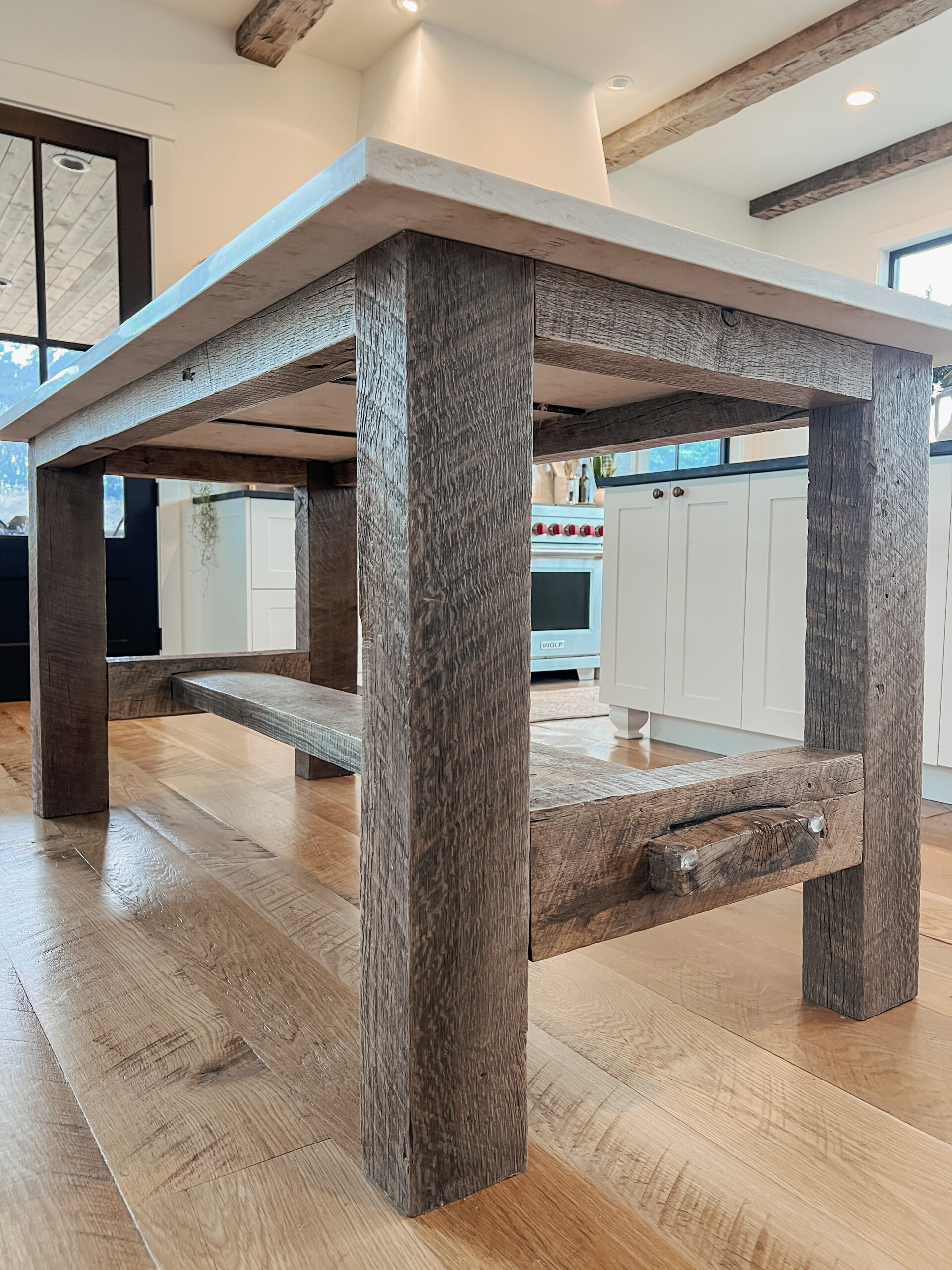 Island Table with Custom Wood Countertop