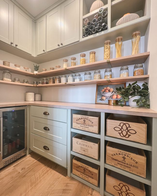 Farmhouse Pantry with Jars Plants